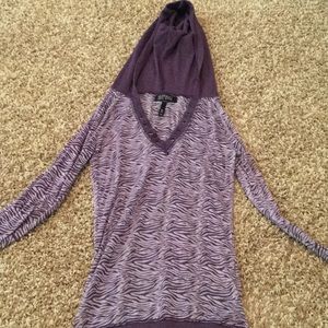 Zebra print hooded shirt